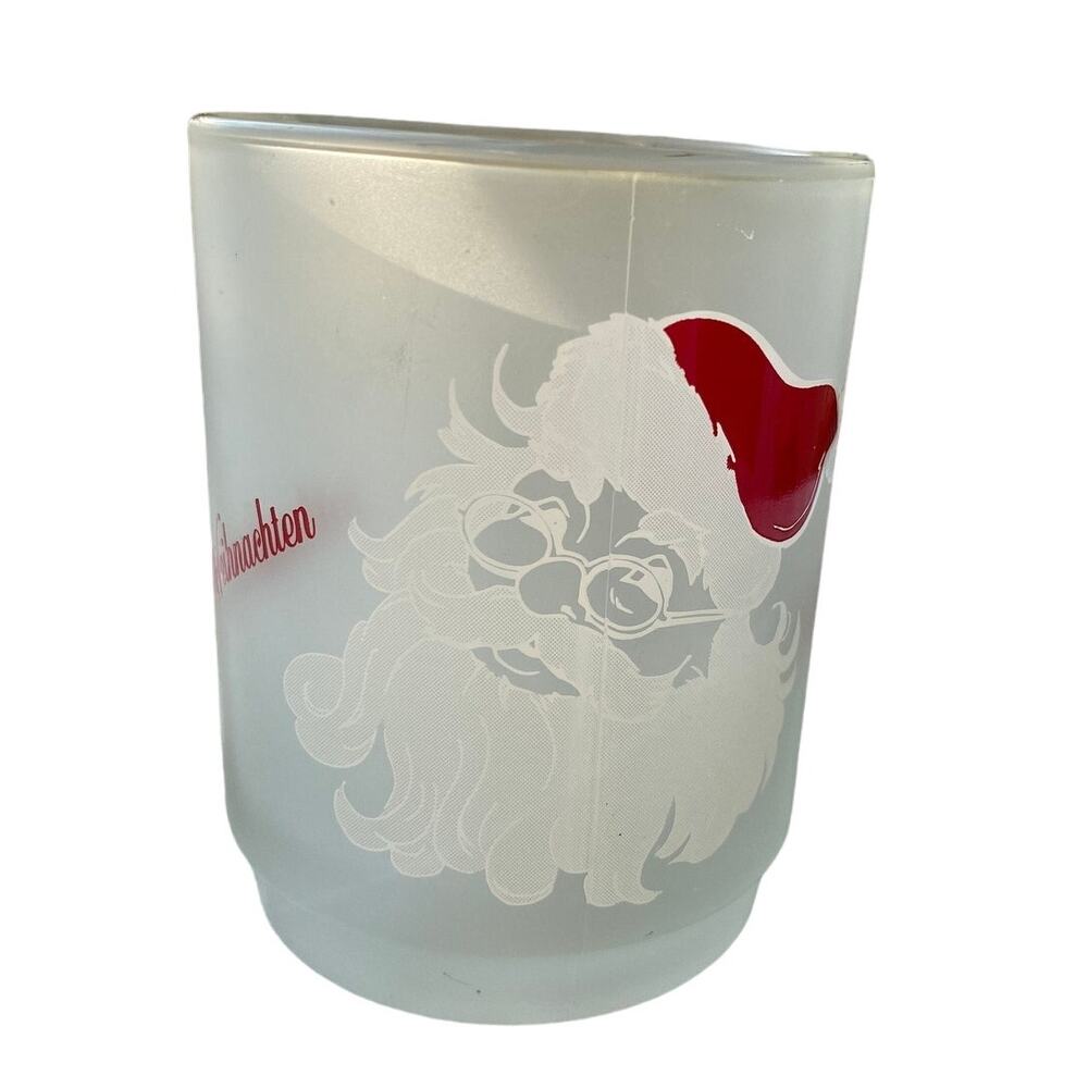 Vtg Frosted Santa Mug 1960s Bockling Santa Claus Coffee Cup German Christmas Mug